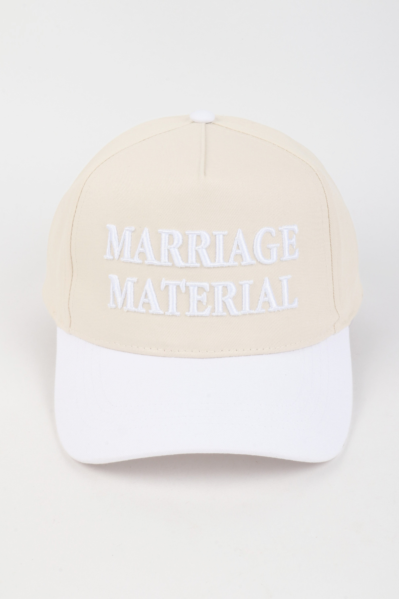 MARRIAGE MATERIAL 3D Puff Embroidered Two Tone Cap