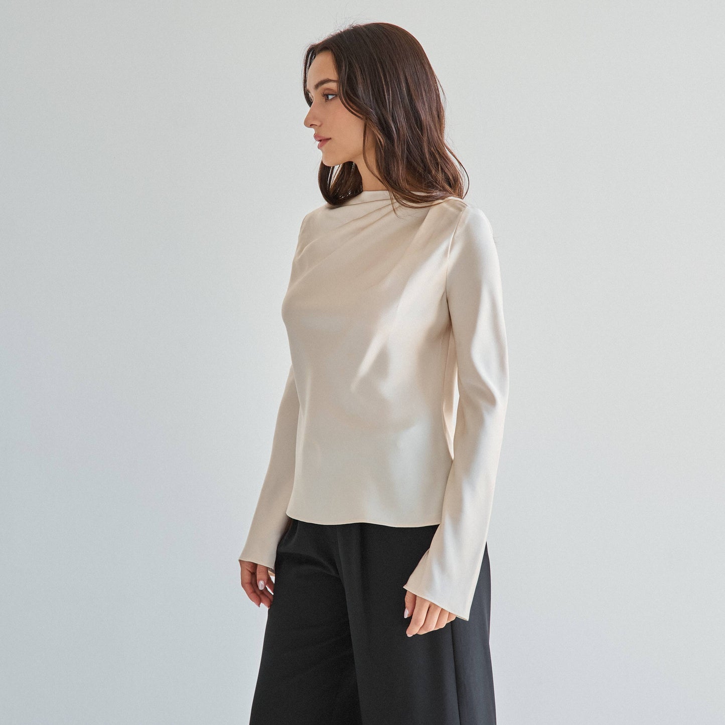 Declan draped satin blouse