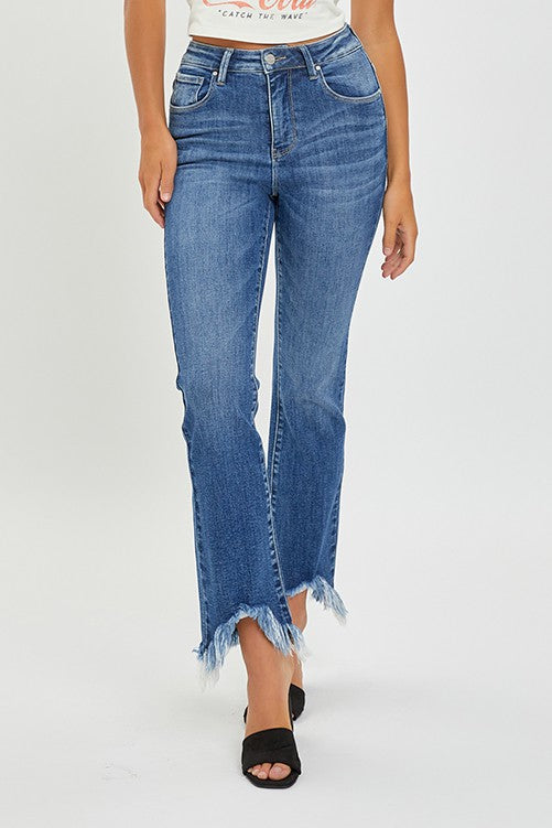 hr fray hem ankle jeans