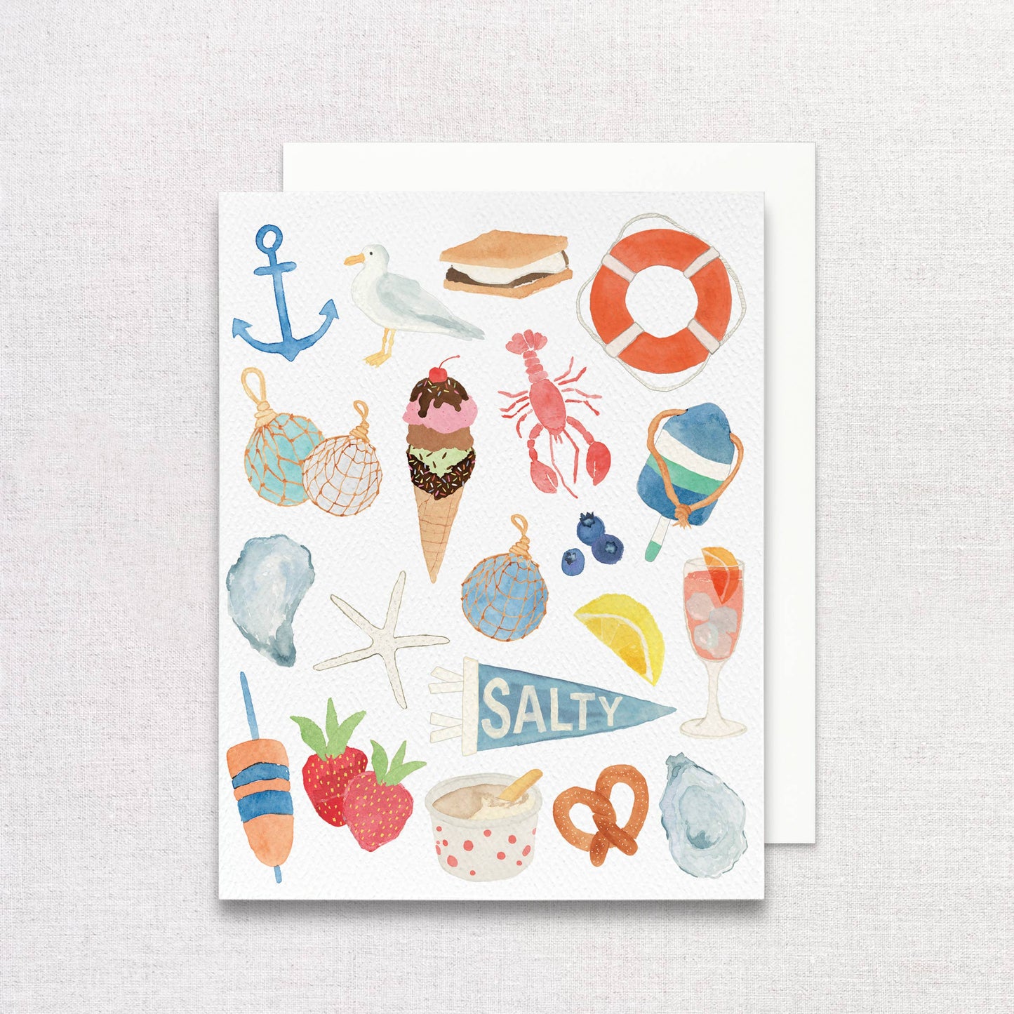 New England Summer Icons Greeting Card | New England Card