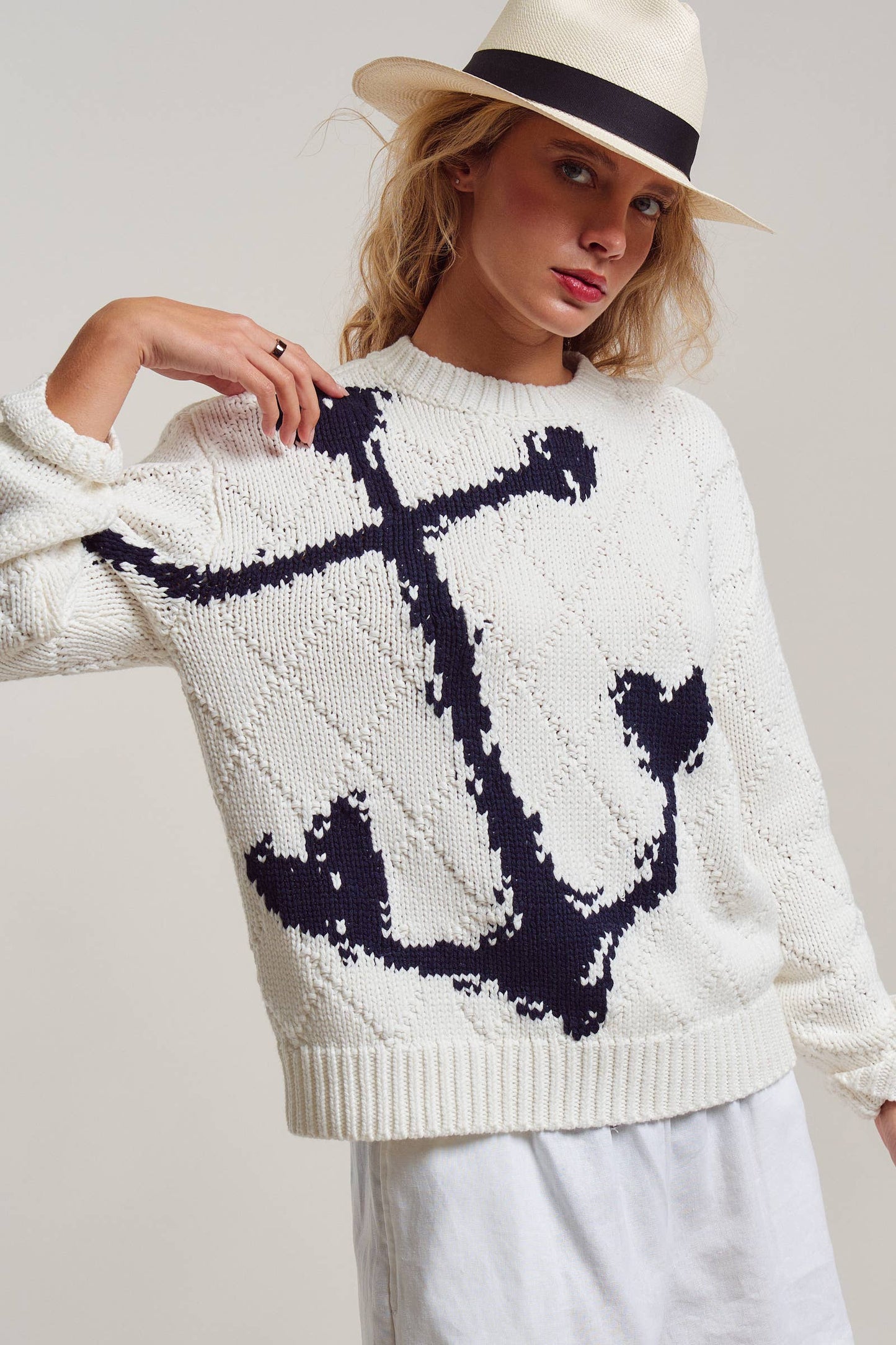 Nautical Anchor Knit Sweater
