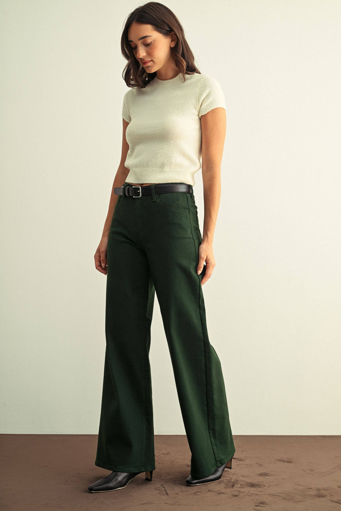 leafy green wide leg