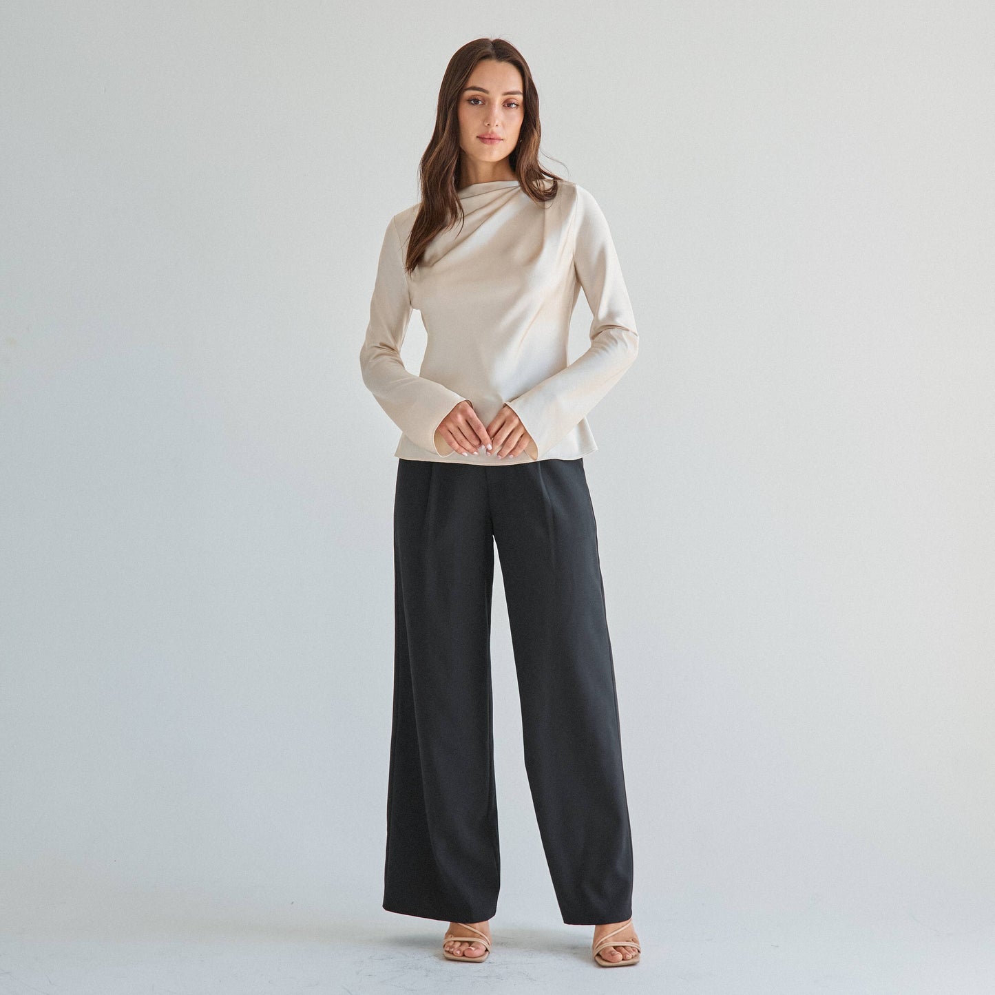 Declan draped satin blouse