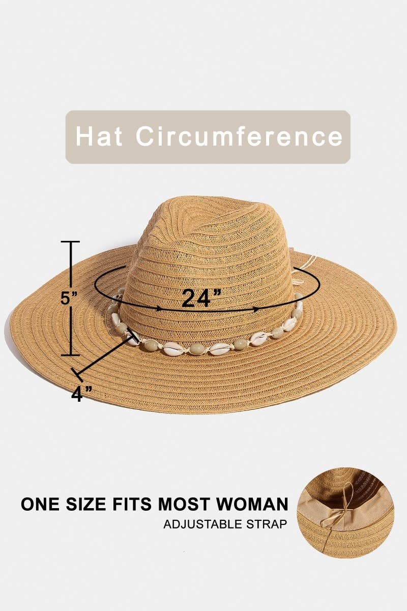 Sea Shell Floppy Straw Hat