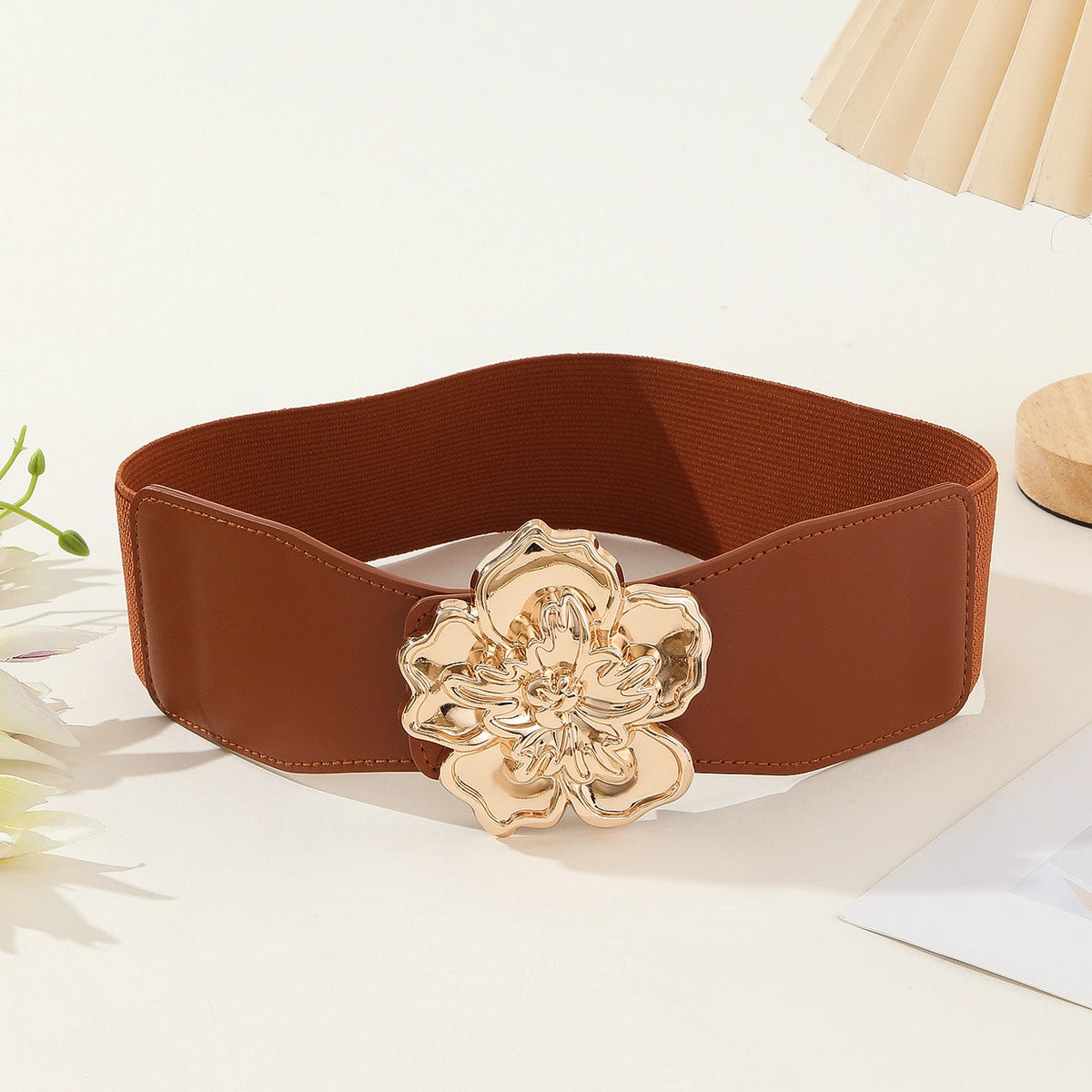 3D flower waist stretch belt