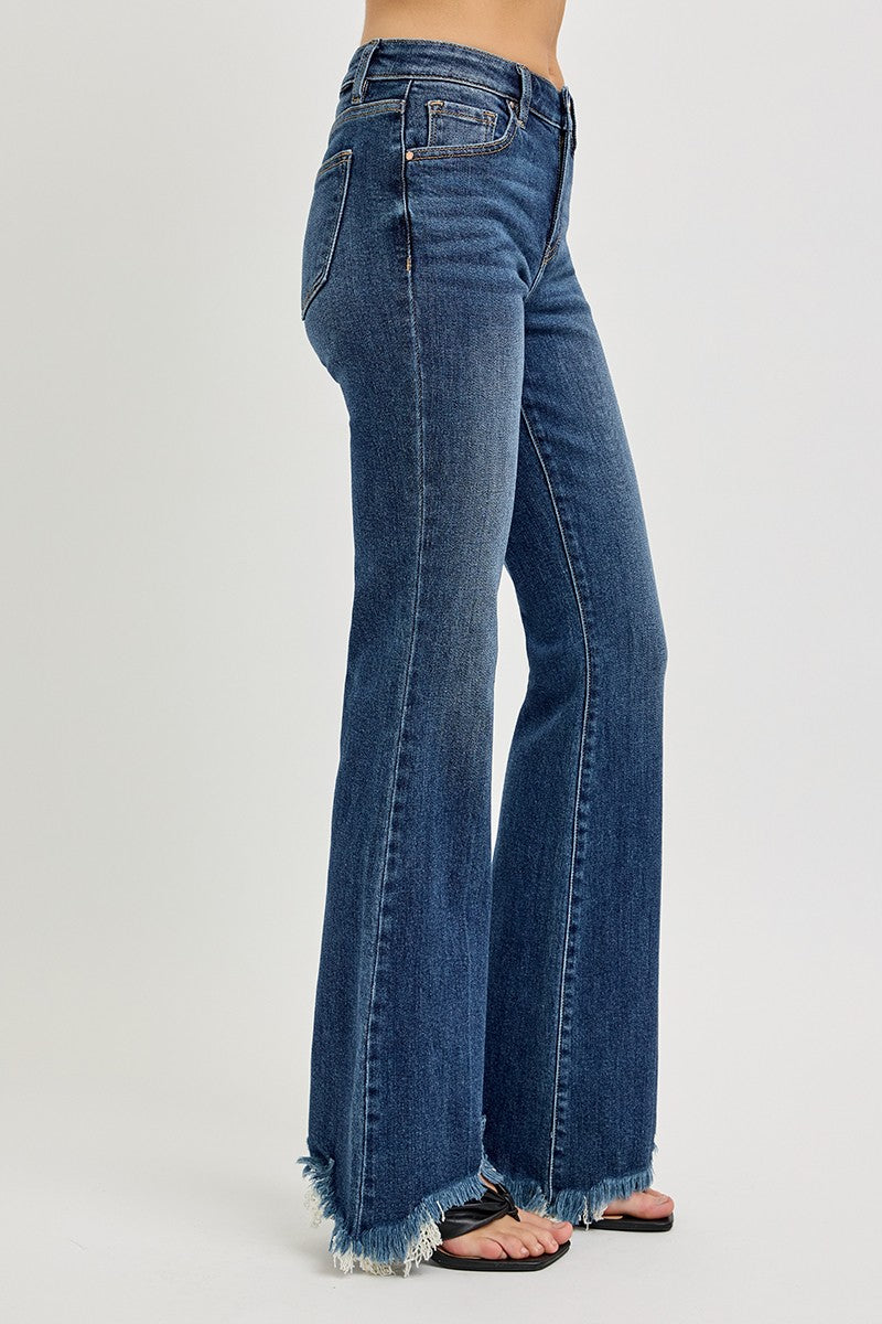 Mila Mid Rise Fray Hem Jeans