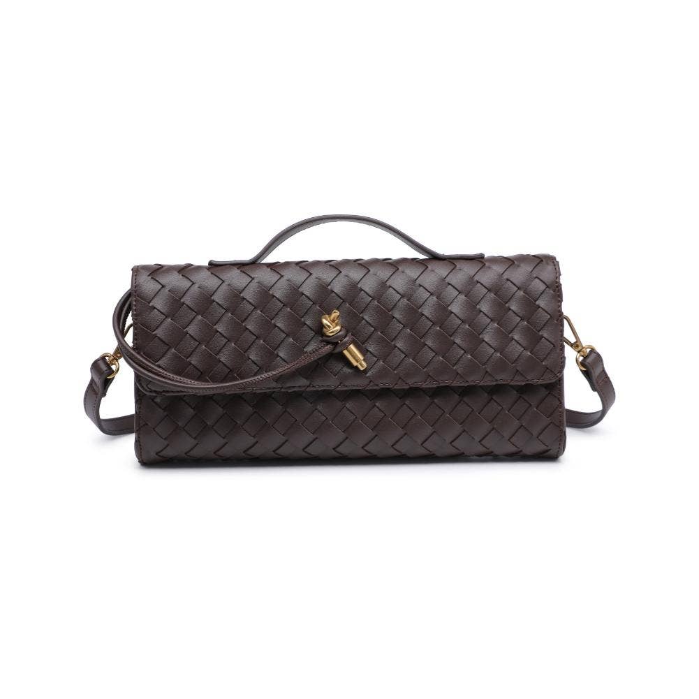 Ada Top Handle Woven East West Clutch Crossbody