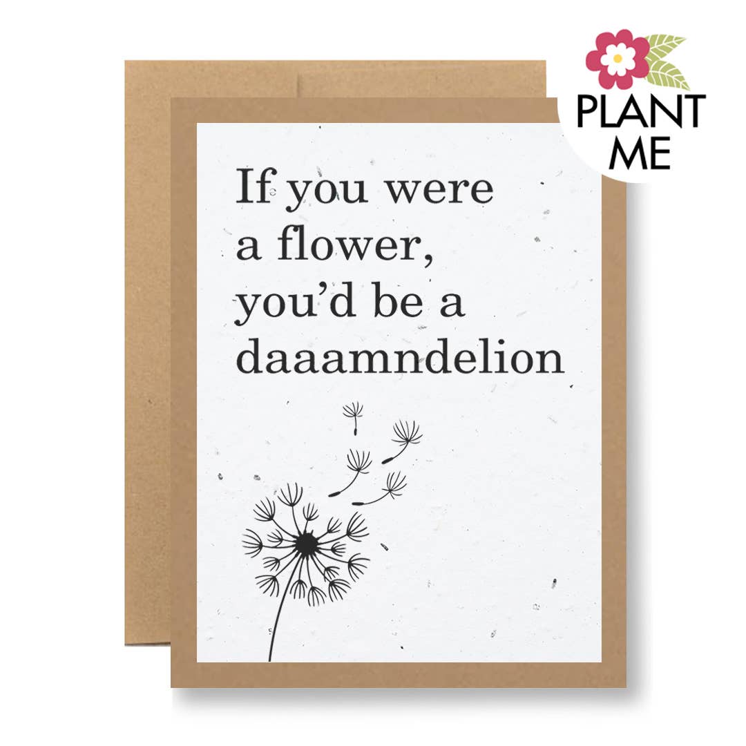 Wildflower Seed Paper Greeting Card - ...daaamndelion