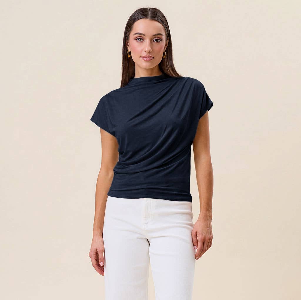 Draped jersey top