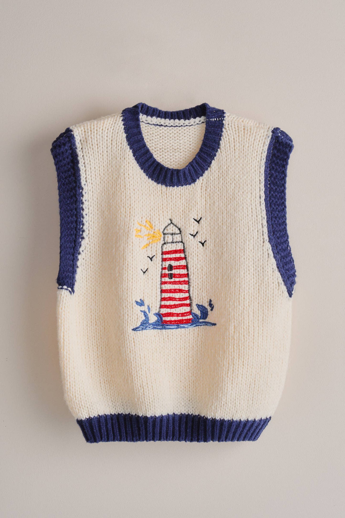 Preppy Lighthouse Graphic Sweater Vest