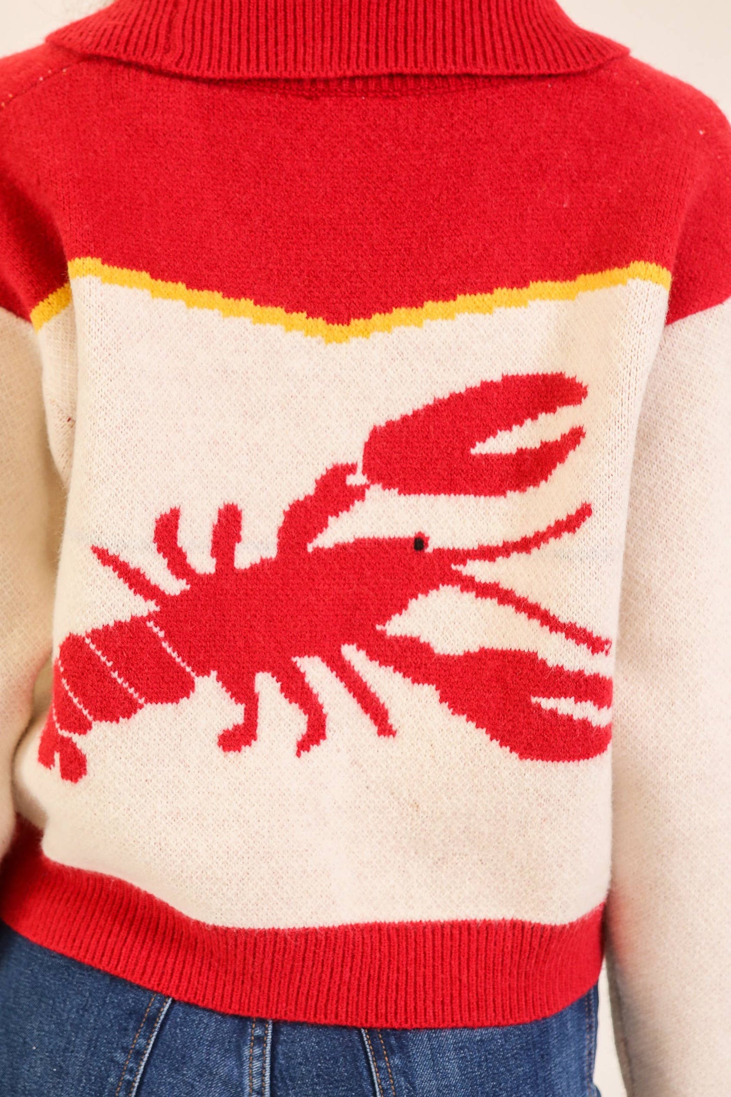 lobster color block shawl cardigan