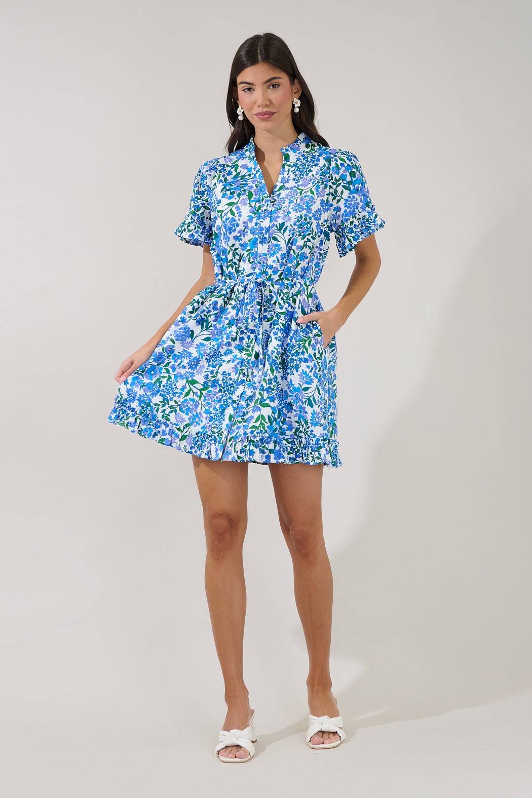 wendie button down mini dress
