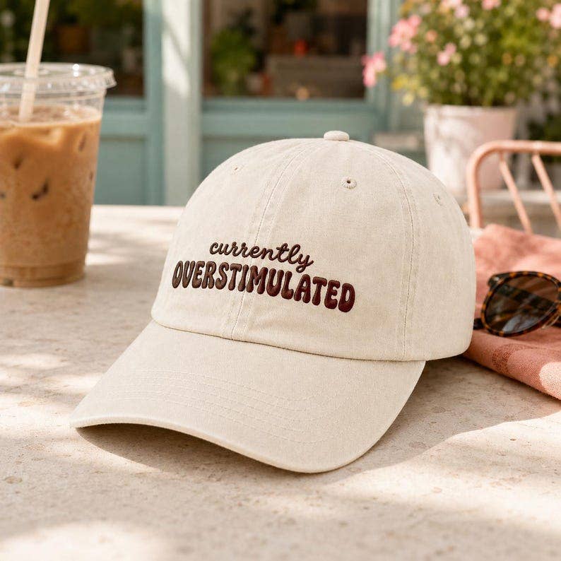 Currently Overstimulated Embroidered Hat - Ivory