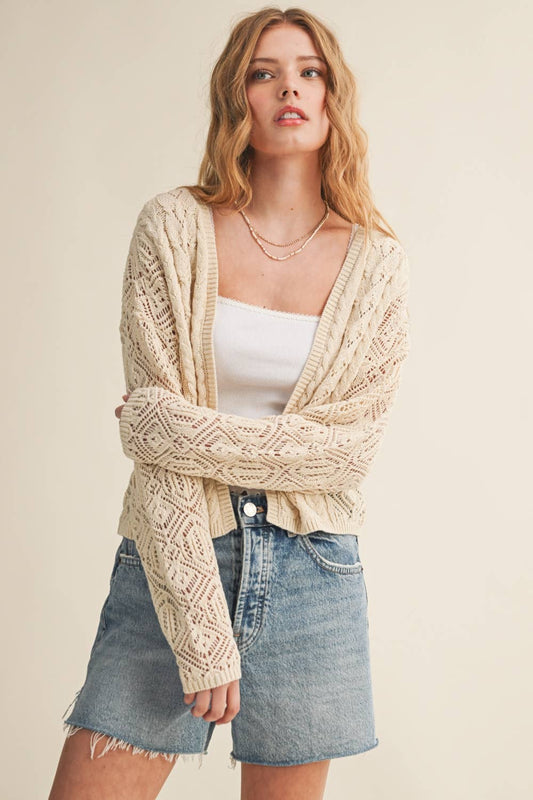 lightweight cable knit cardi