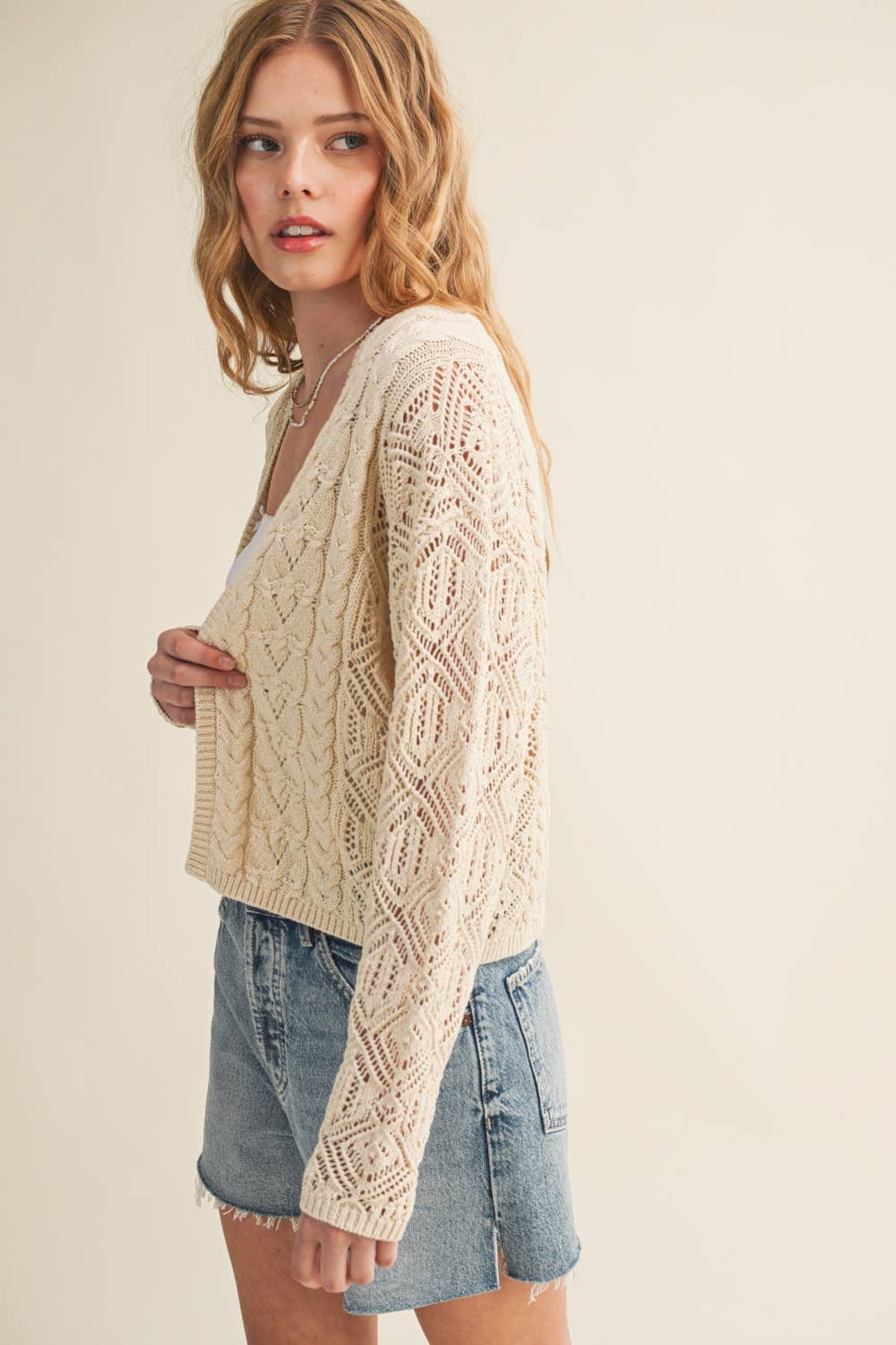 lightweight cable knit cardi
