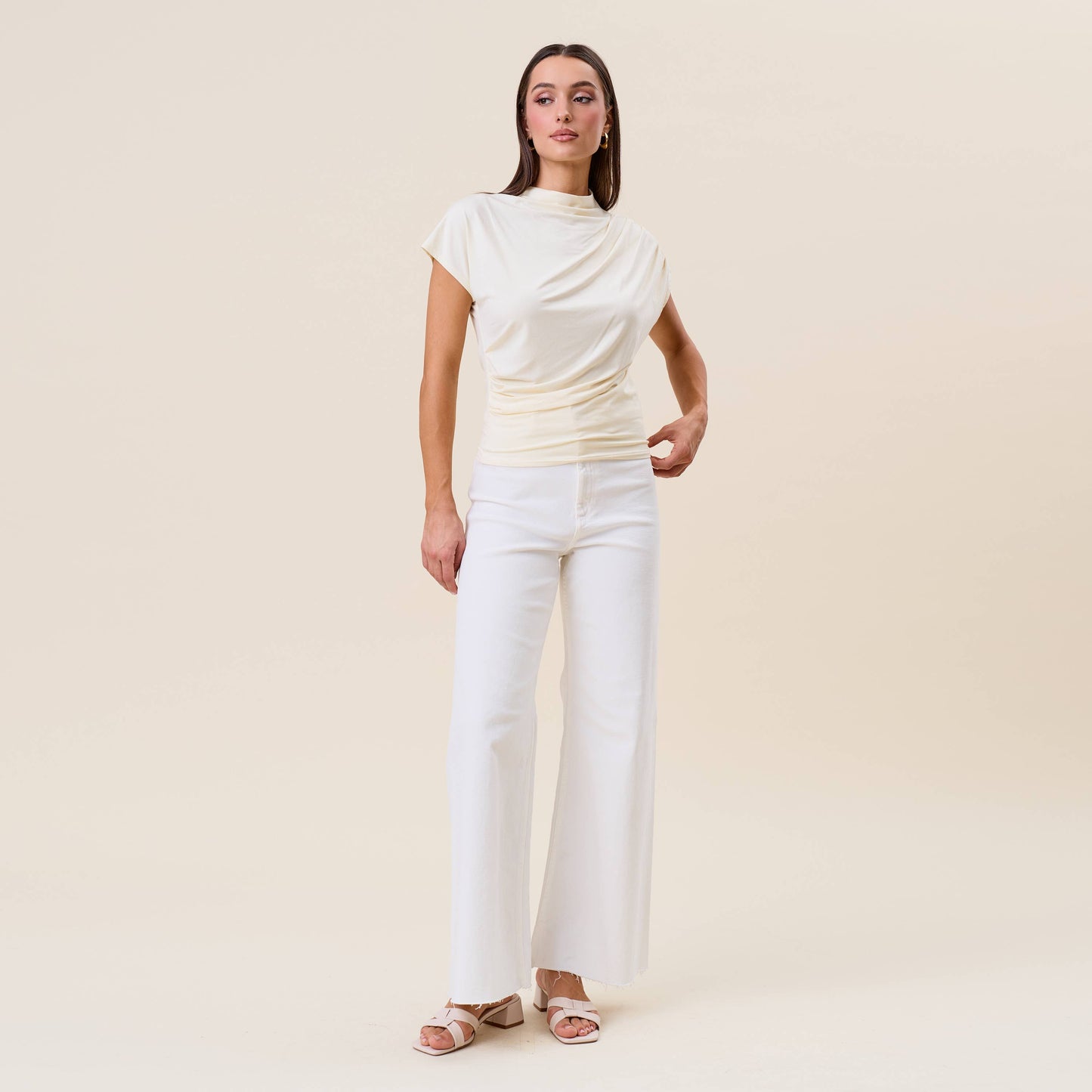 Draped jersey top