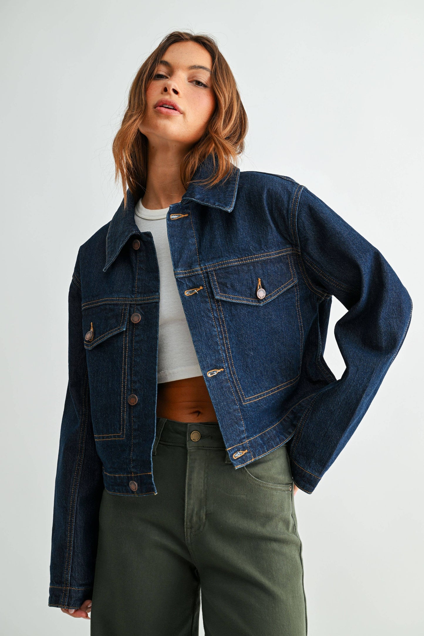 city girl denim fur jacket