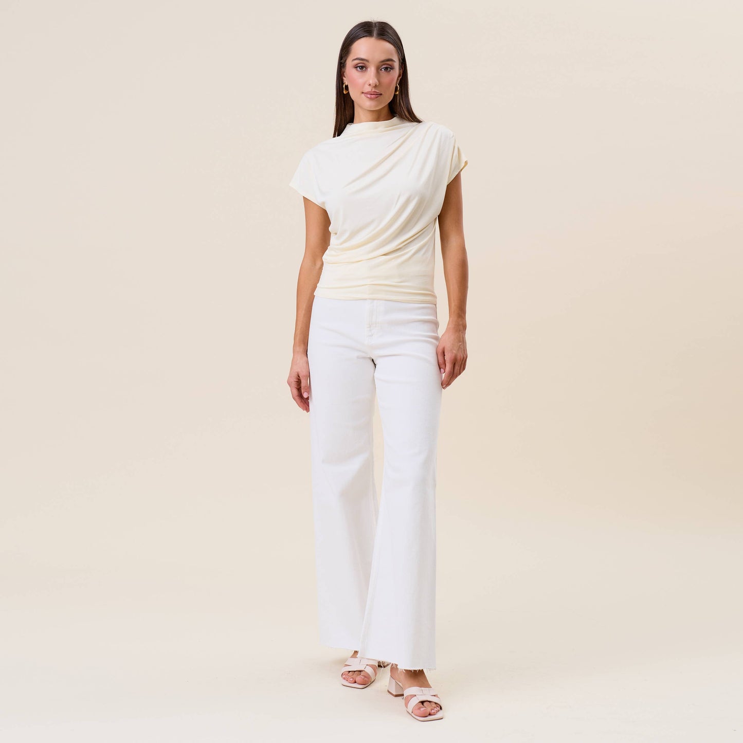 Draped jersey top