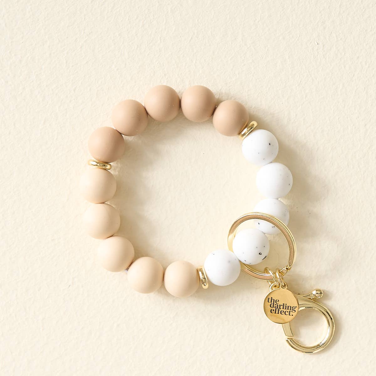Hands–Free Keychain Wristlet–Oatmilk Latte