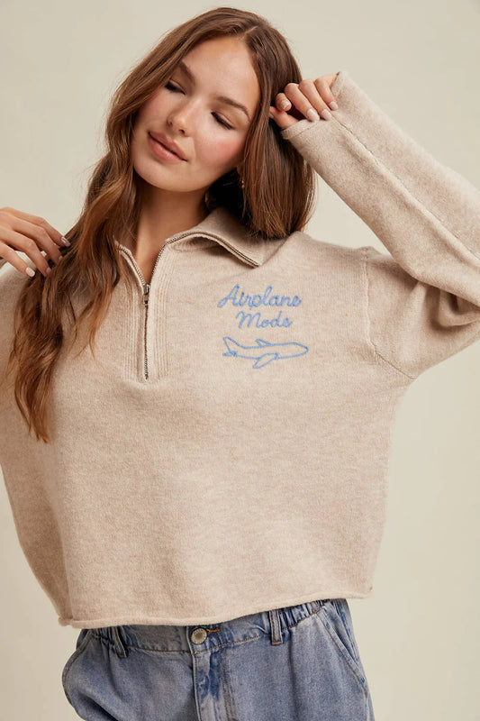 Airplane Mode Half-zip Sweater