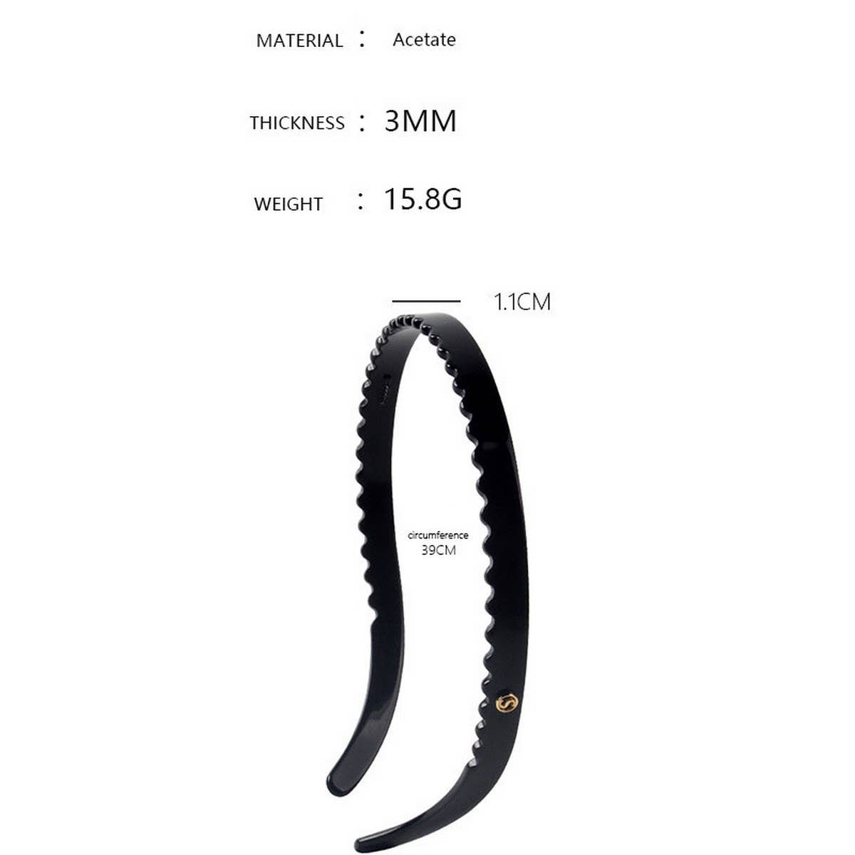3MM ACETATE HAIR BAND WAVE