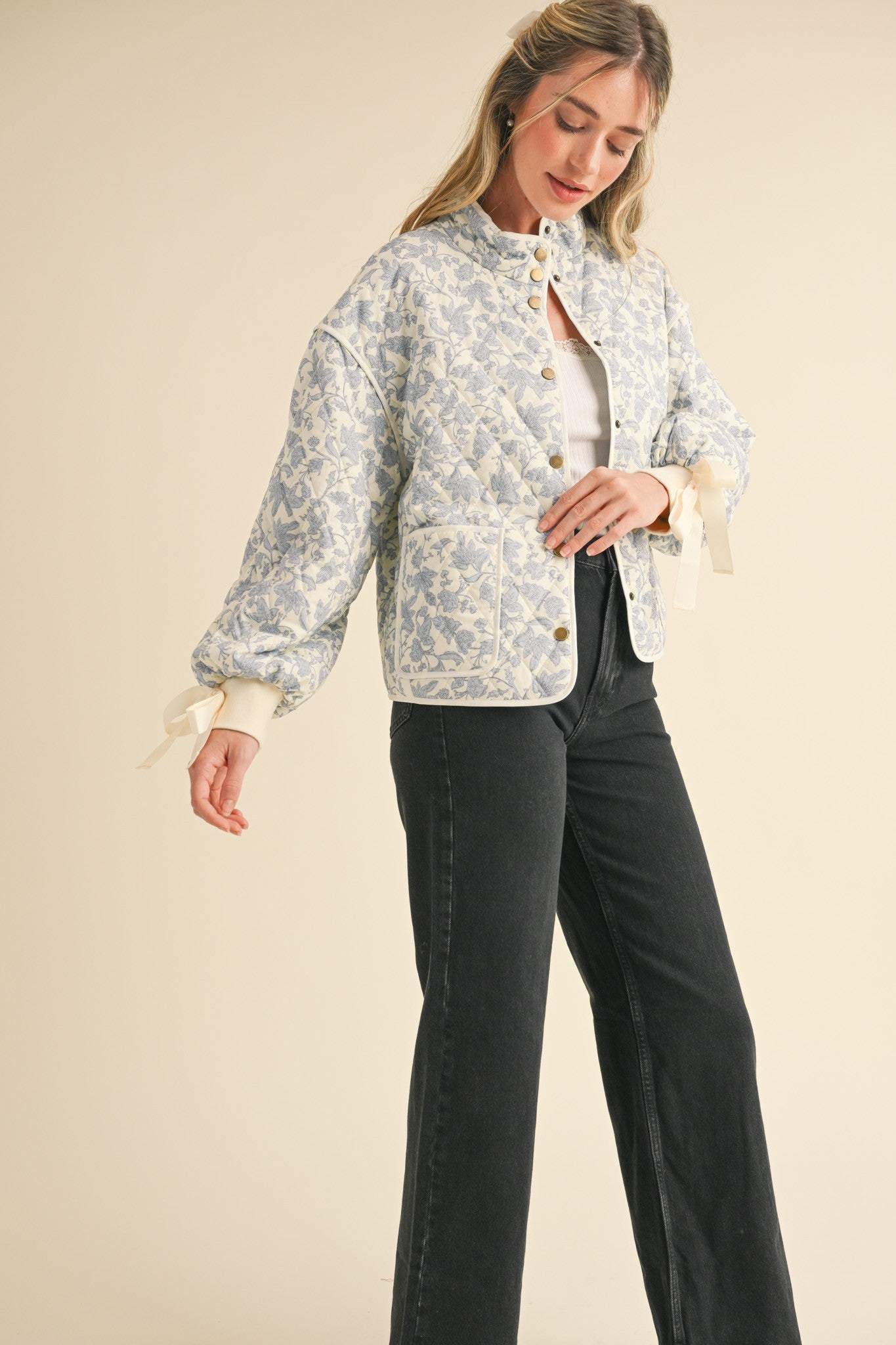 floral quilted jacket