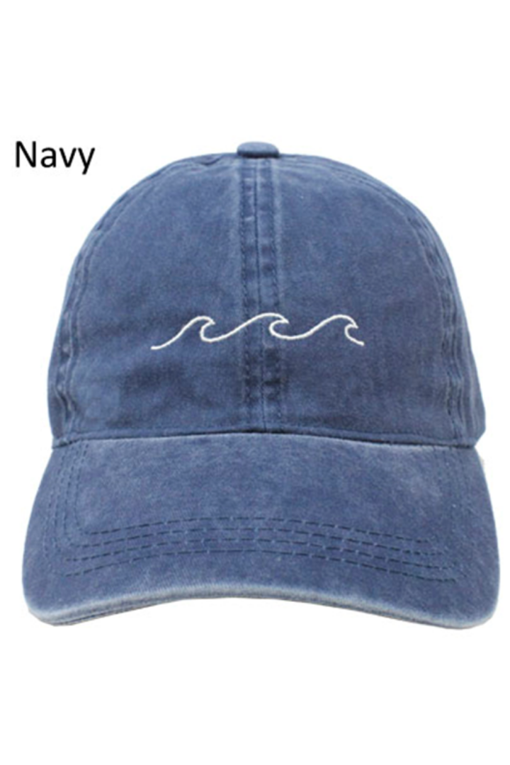 LCAP031 - "Waves" Embroidery Washed Baseball Cap