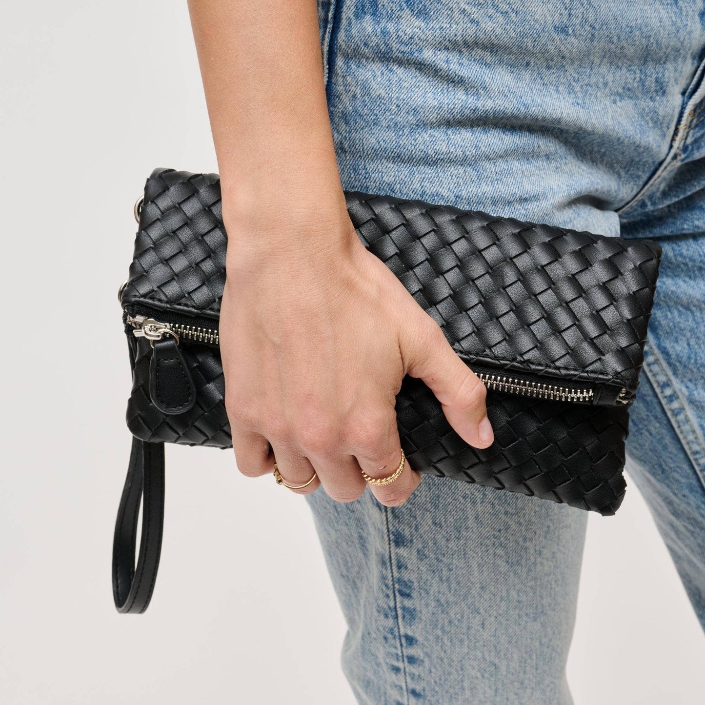 Aria Woven Wristlet Clutch