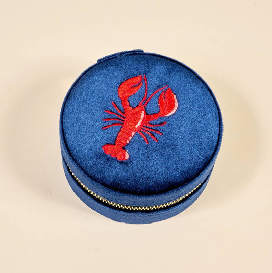 Round Velvet Jewelry Case–Lobster
