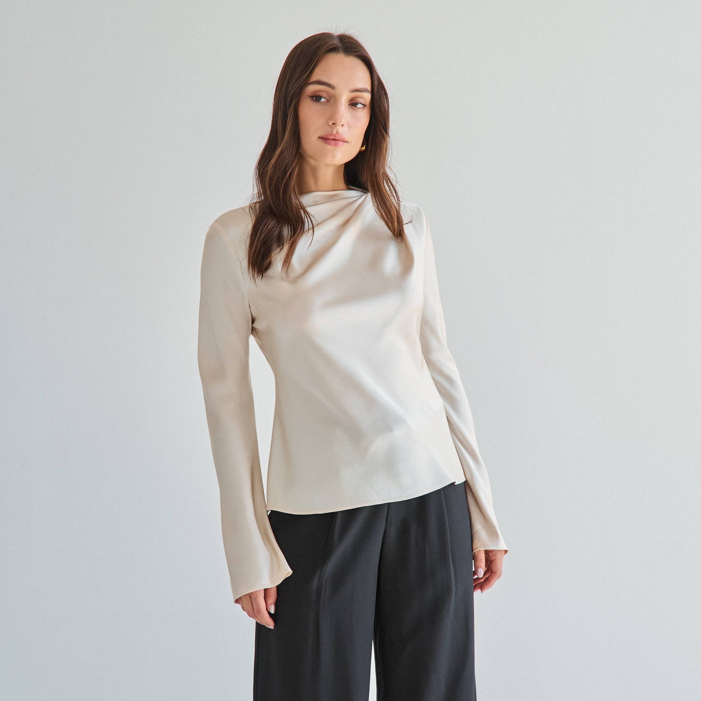 Declan draped satin blouse