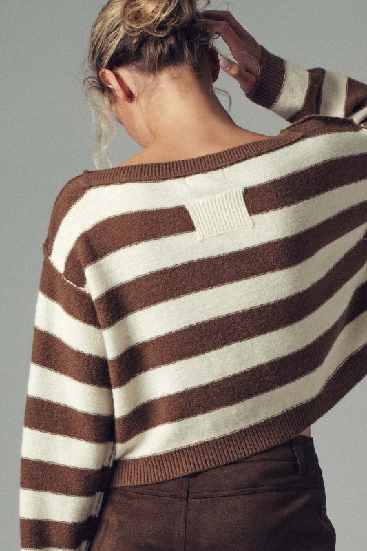 Striped Relaxed Fit Knit Sweater
