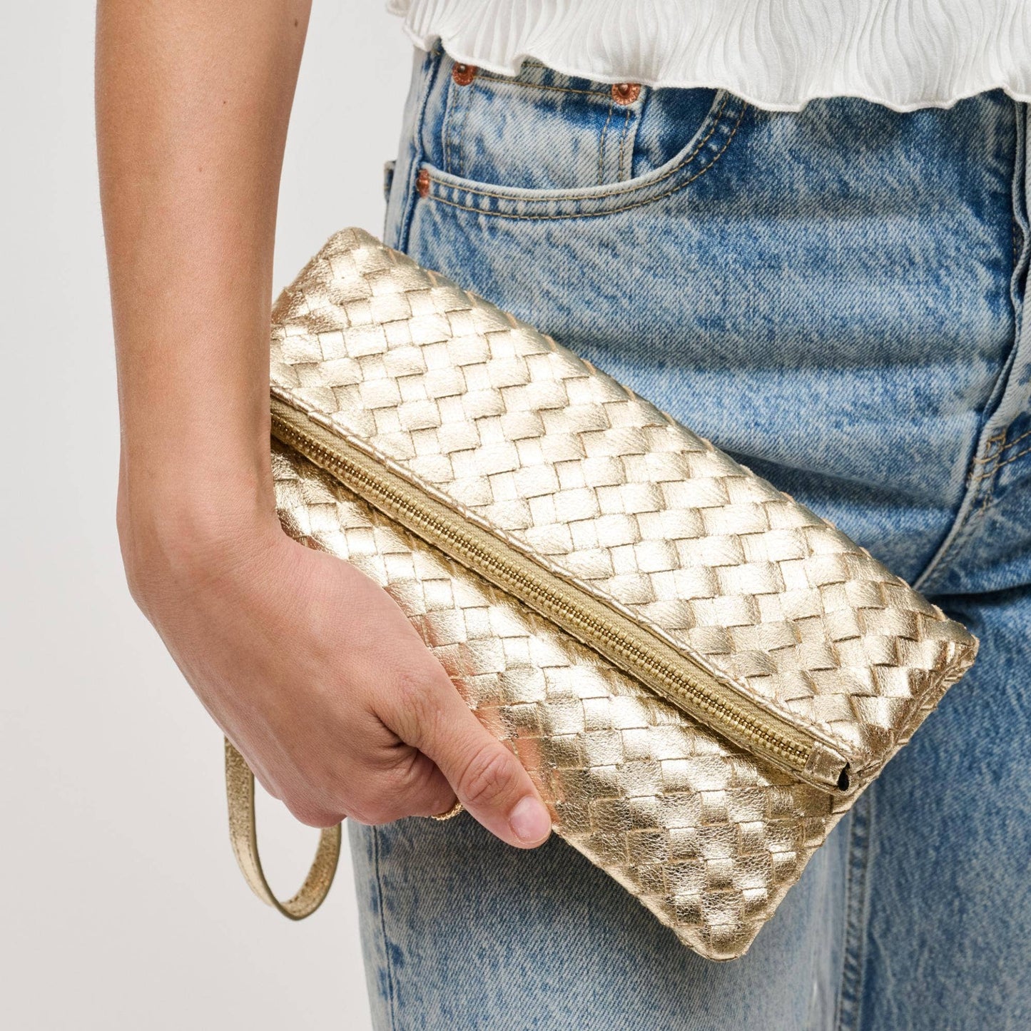 Aria Woven Wristlet Clutch