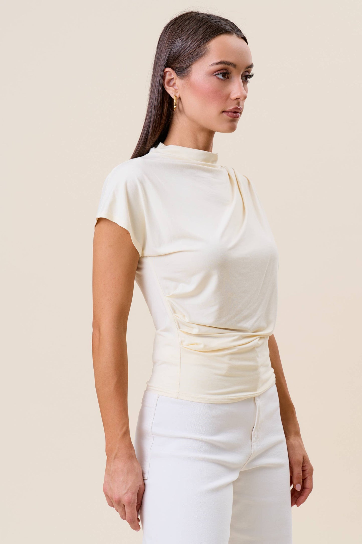 Draped jersey top