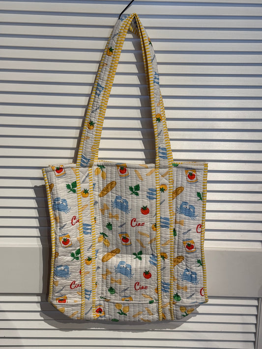 Ciao Bella printed reversible tote