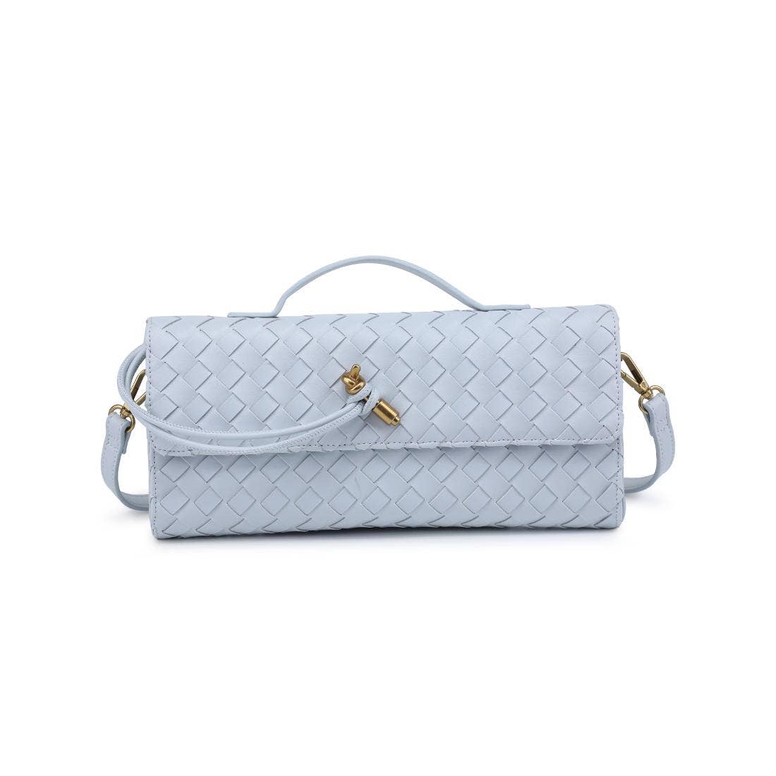 Ada Top Handle Woven East West Clutch Crossbody