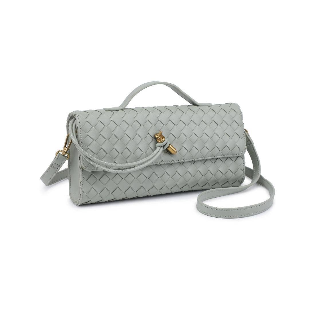 Ada Top Handle Woven East West Clutch Crossbody