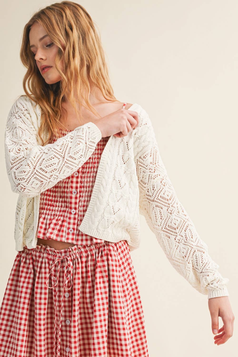 lightweight cable knit cardi