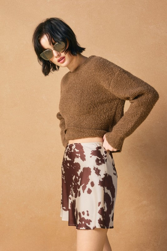 Sable Skies Flared Mini Skirt