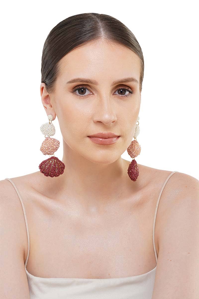 sandy seashell earrings