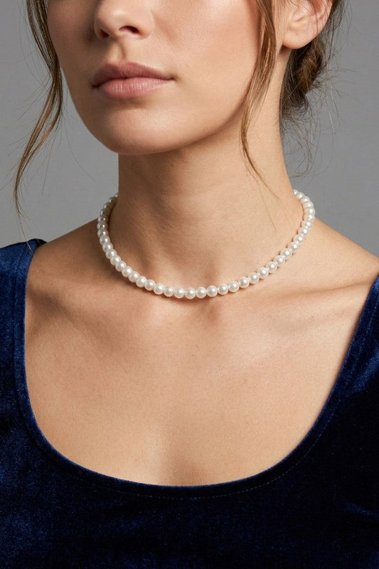 6mm pearl beaded necklace