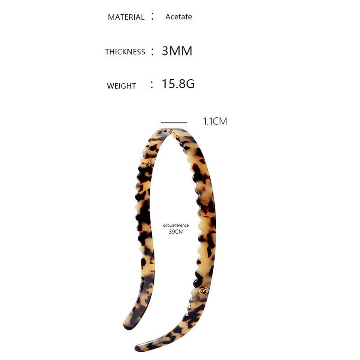 3MM ACETATE HAIR BAND WAVE