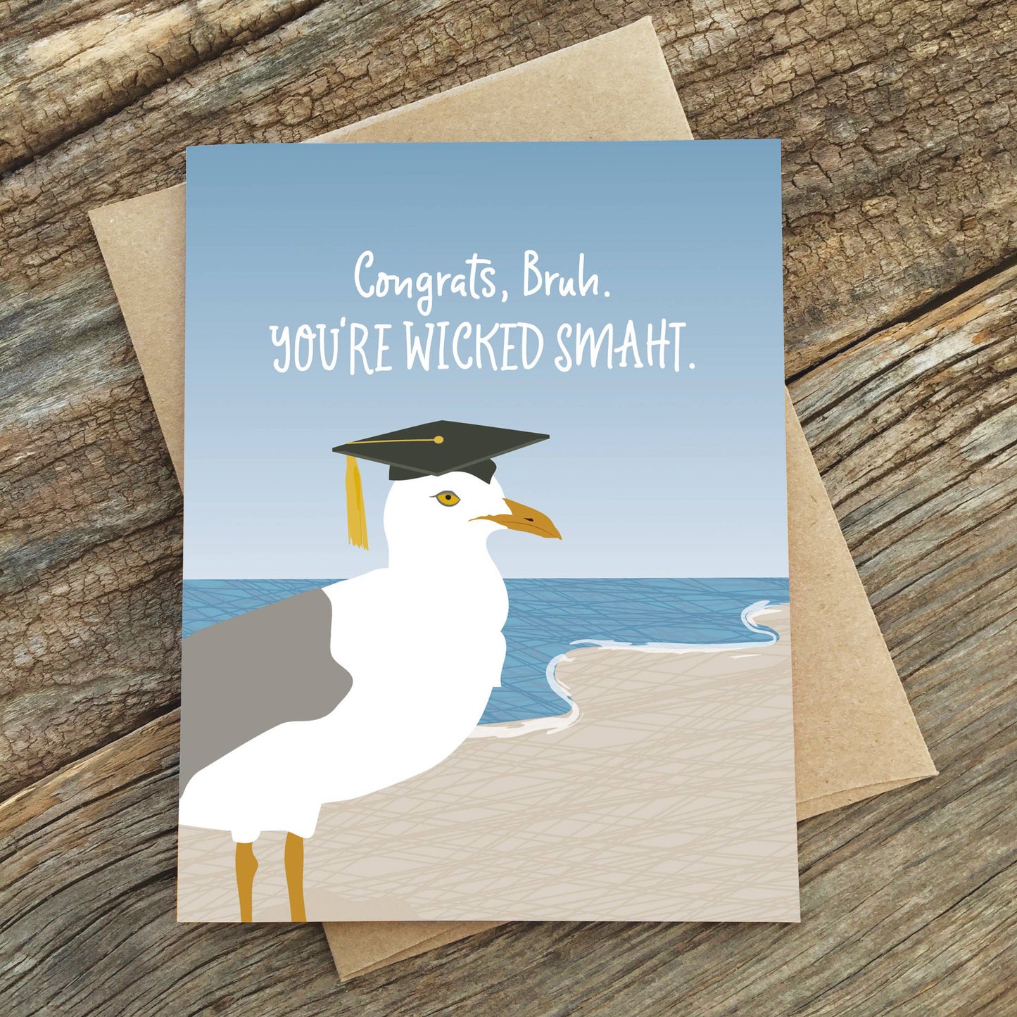 Wicked Smaht Seagull Graduation Card