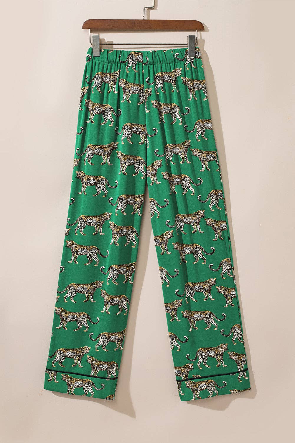 Green Cheetah Print Pajama Set