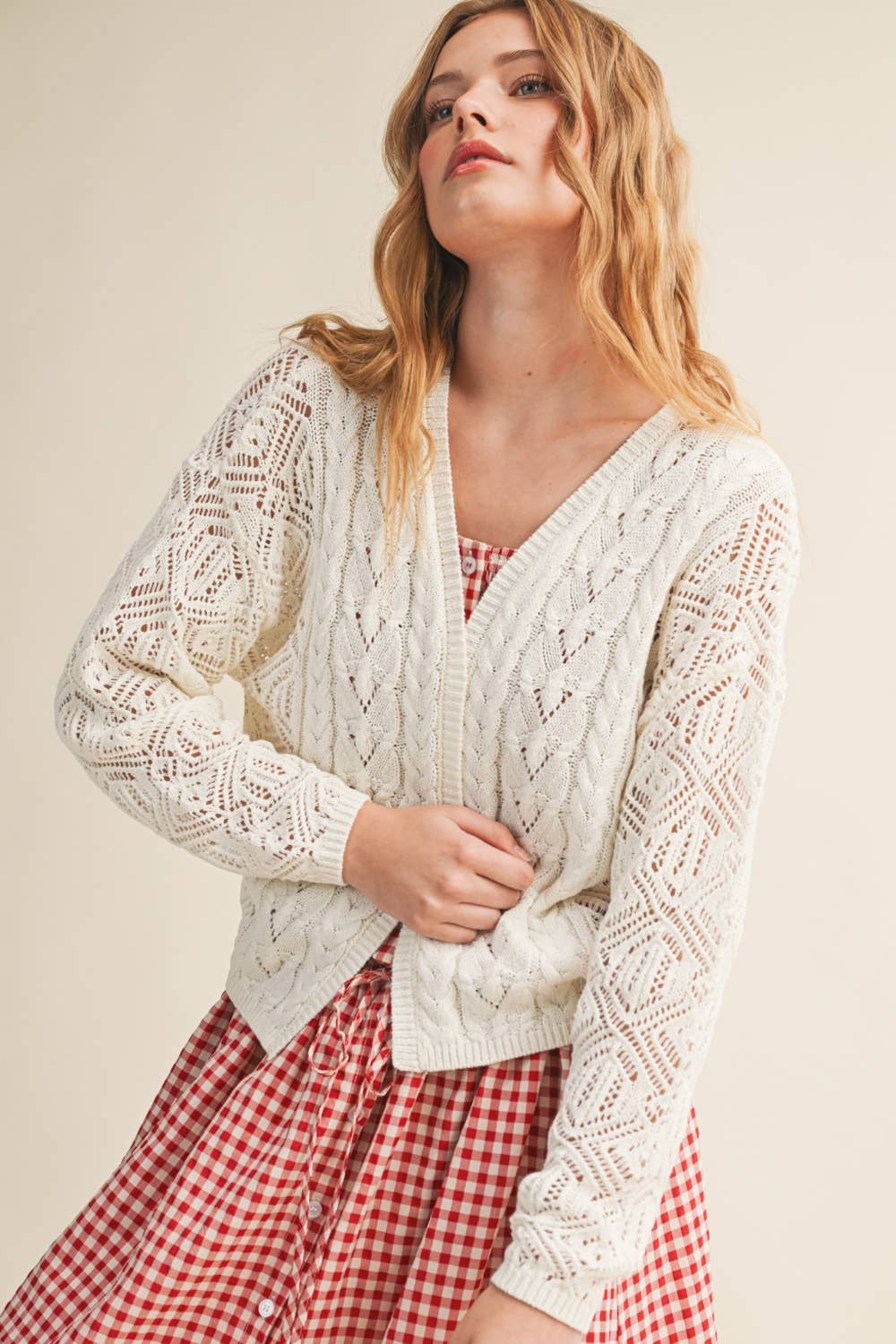 lightweight cable knit cardi