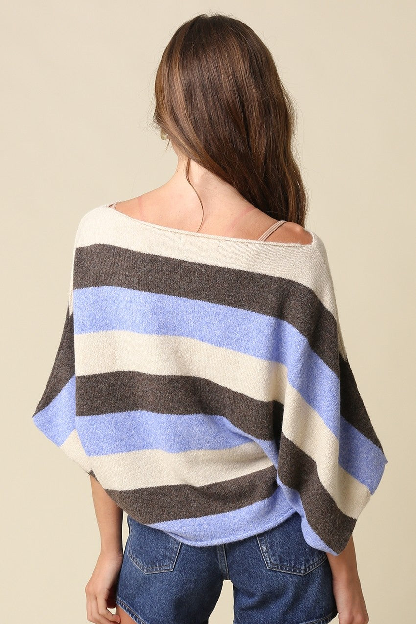 sunday stripe dolman knit top