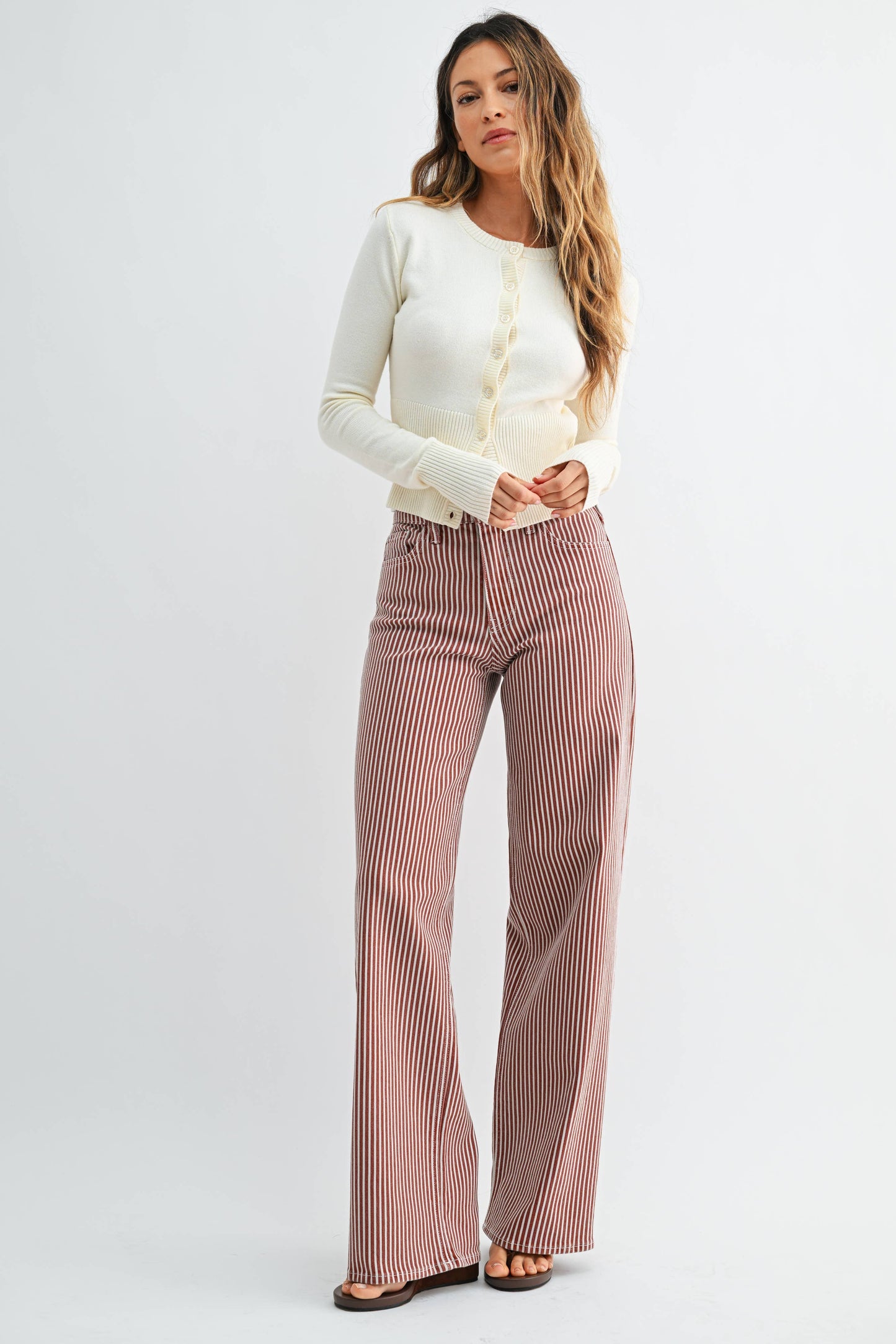 spicy striped wide leg