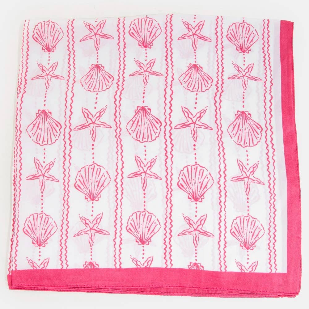 Sealife Seashells And Starfish Bandana Scarf