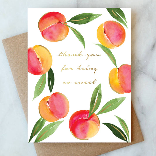 Sweet Peaches Thank You Greeting Card