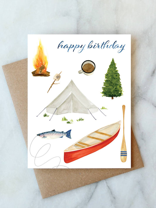 Camping Birthday Greeting Card