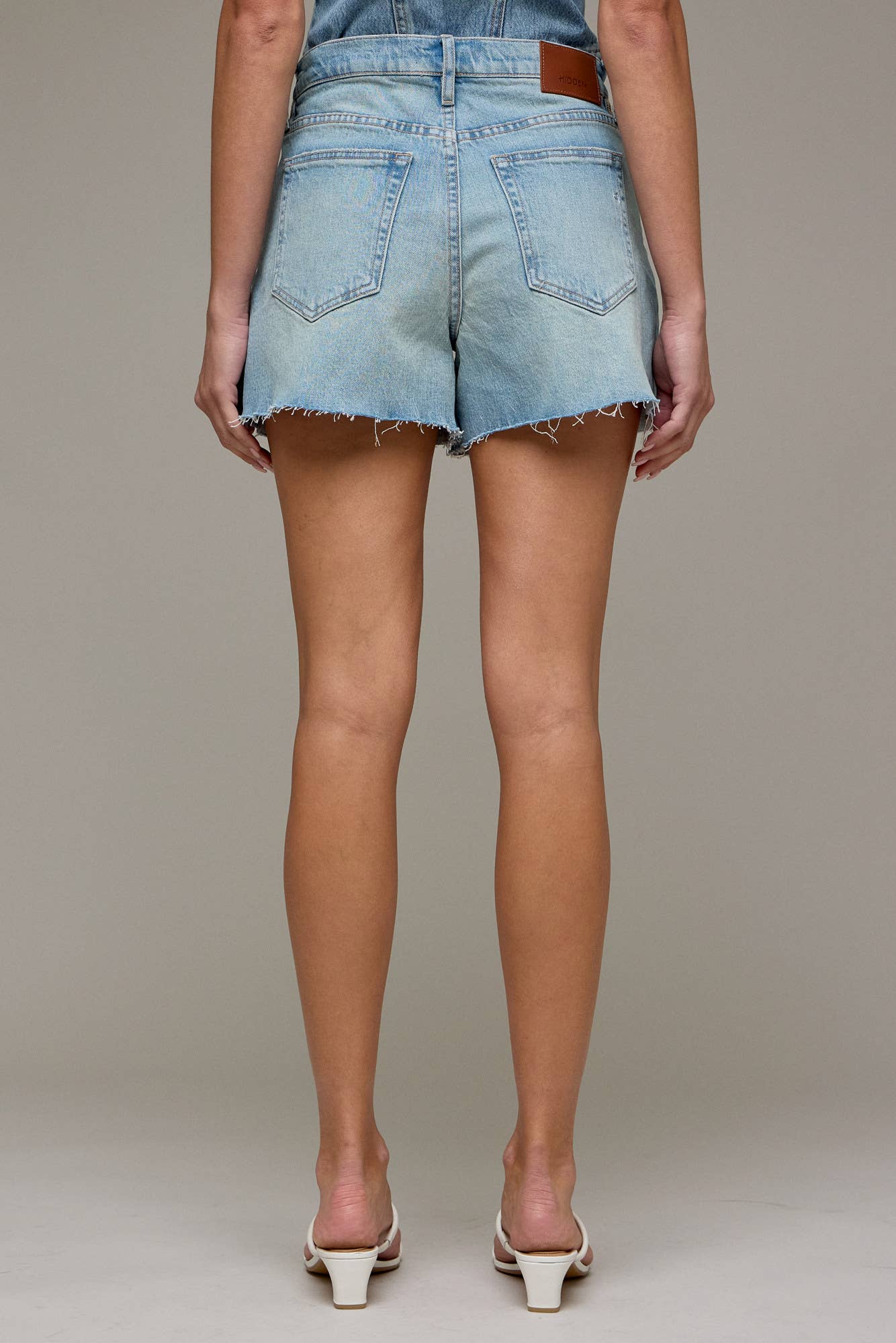 raw hem a-line shorts